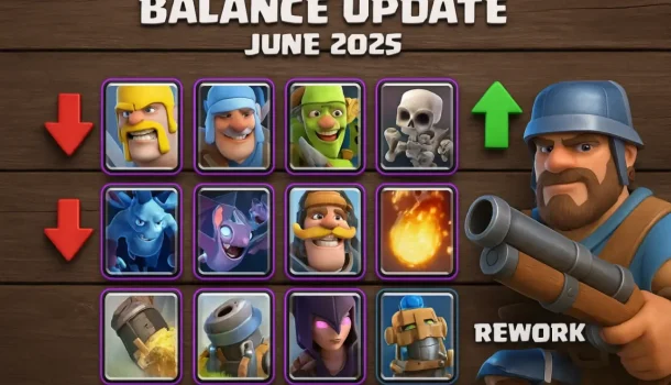 Баланс-апдейт в Clash Royale: июнь 2025 – Nerf и Buff 12 карт, переработка Hunter